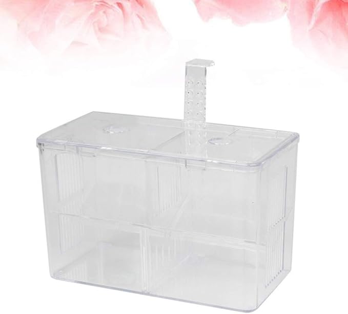 Fish Breeding Box Acrylic Aquarium Fish Box with Hook Aquarium Acclimation Hatchery Incubator for Shrimp Clownfish Guppy