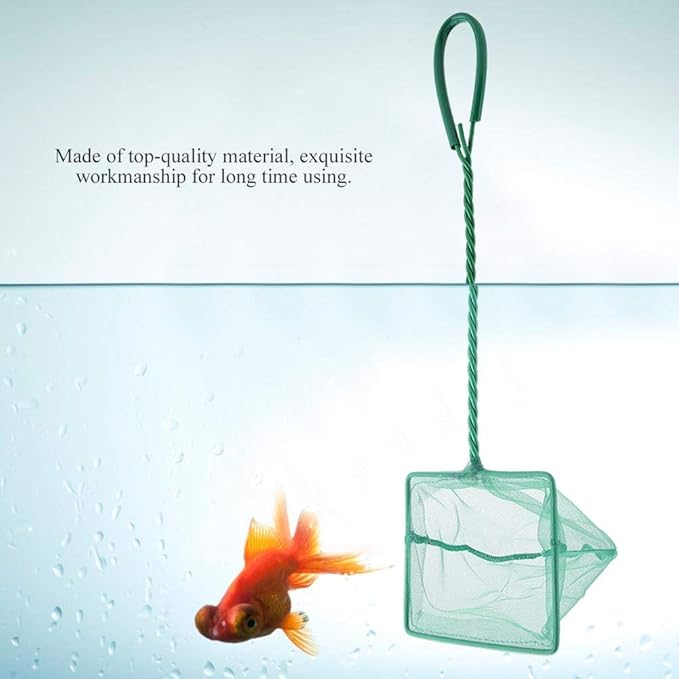 Yosoo Portable Green Nylon Fishing Dip Net Twisted Grip Fishing Landing Nets Floating Objects Clean Tools for Fishbowl Aquarium (6 inch)