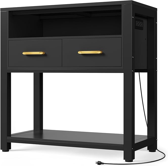 EOSVALO 20-29 Gallon Aquarium Stand with Stable Metal Frame & Power Outlet, Heavy-Duty Fish Tank Stand with Waterproof Mat, 550LBS Capacity Storage Cabinet, Black