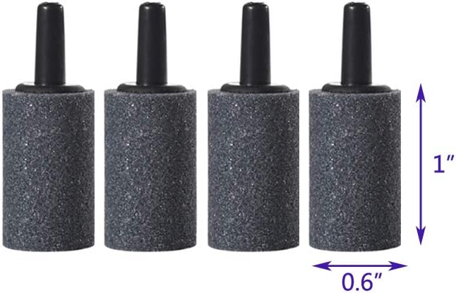 ALEGI 12 Feet Aquarium Airline Tubing Standard with 4 Air Stones and 4 Check Valves for Fish Tank Air Pump, Black