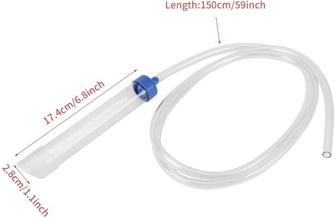 VINGVO Aquarium Siphon, Aquarium Siphon Tube, Special Tube Head Design Durable PVC Nontoxic Pet Small Size Tank