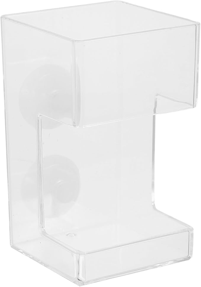 Aquarium Fish Feeder Station with Suction Cup, Automatic Fish Tank Feeding Dish for Precise Food, Anti-Drift Square Feeder Tube for Aquarium Accessories