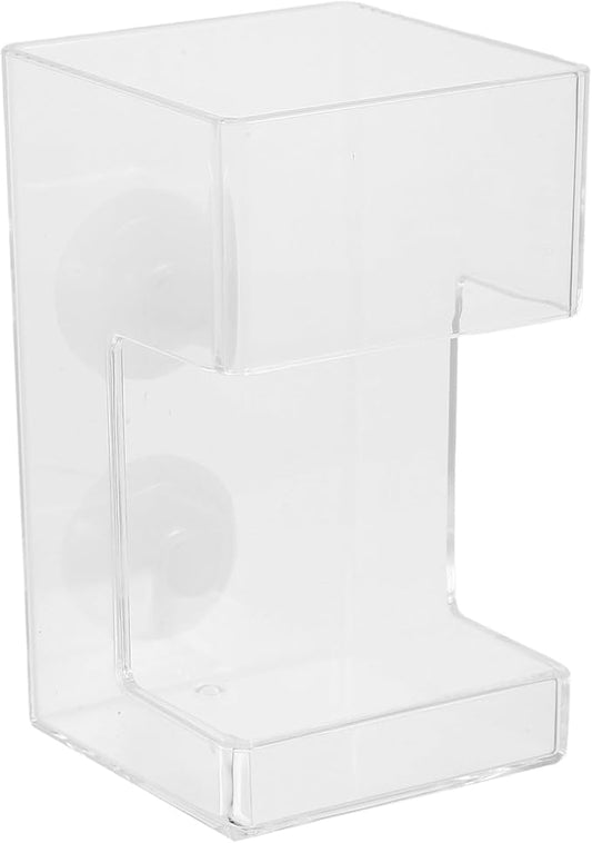 Happyyami Automatic Acrylic Fish Tank Feeder Tube with Sinking Design Anti-Scatter Floating Dish Holder for Aquarium Feeding Supplies