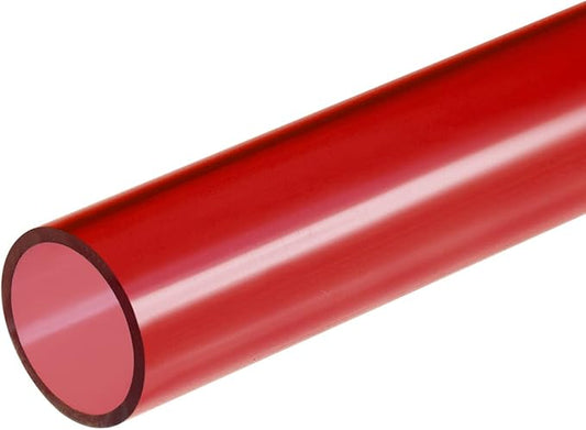DMiotech 17mm x 20mm 20" Red Acrylic Pipe Rigid Plastic Tubing for Aquarium Water Pipe, Water Cooling System, Plumbing