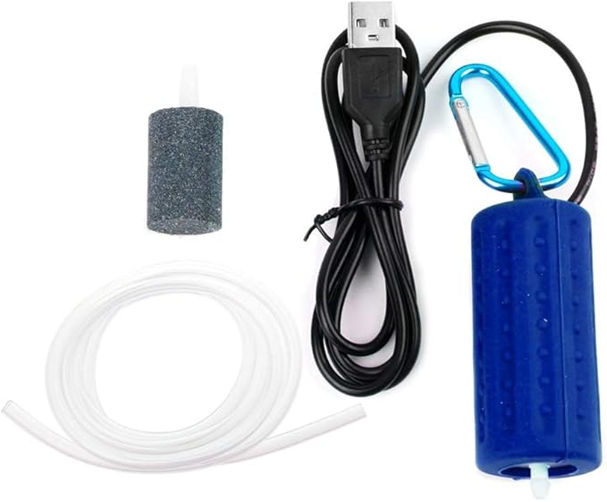 Ochine Aquarium Air Pump Portable Ultra Quiet Aquarium Air Pumps Mini USB Oxygen Fish Air Pump Hydroponic Oxygen Mute Energy Saving Supplies with Accessories for Fish Tank