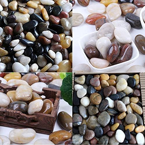 18 Pounds Pebbles Aquarium Gravel River Rock, Natural Polished Decorative Gravel, Polished Pebbles,Garden Ornamental River Pebbles Rocks, Mixed Color Stones for Landscaping Vase Fillers (18.3)