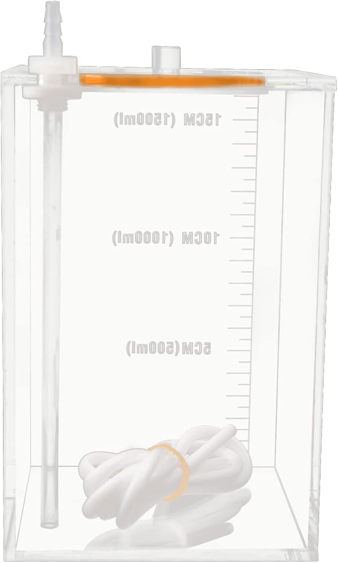 Aquarium Choice Acryli Made Liquid Storage Bucket Dosing Pump Reservoir Container (4.25 * 4.25 * 6.5 Inch;1500ml/1.5L（Orange Version)