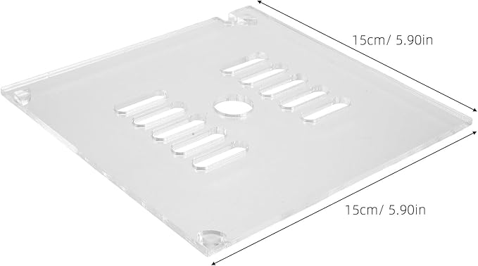 2pcs Aquarium Anti Jumping Lid - 5.91"/15cm Acrylic Square Cover with Hole to Prevent Fish Reptiles Shrimp Turtles from Out of The Tank