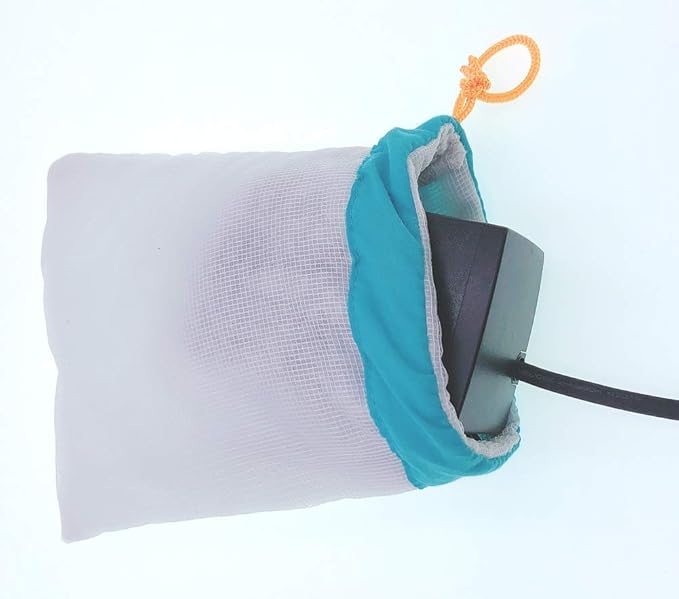 HORTIPOTS Pump Barrier Bag Small Filter Protector, Trapezoid-Shaped Fine Mesh with Inner Filter 9 x 7 inch for Indoor Aquariums, Aquaponic, and Hydroponic Systems
