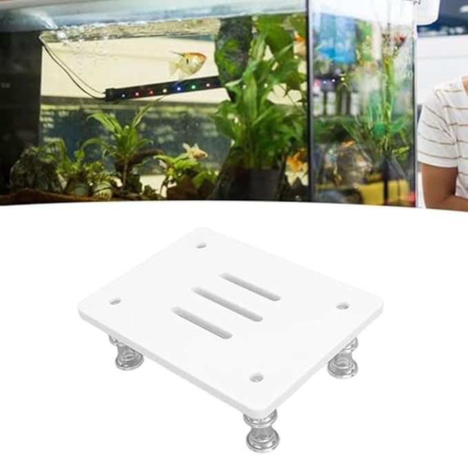 Adjustable Height Fish Tank Water Pump Stand, Anti-Vibration Elevated Rack with Reinforced Feet for Submersible Pumps, Reduces Noise and Sand Suction, Plastic Bracket in Multiple Sizes(small)