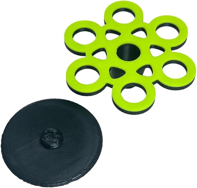 GlowRack UV Sand Frag Rack – Reef-Safe Coral Propagation Holder | Holds 7 Standard ½” Frag Plugs | Low-Profile, Substrate Base | Glows Under Reef Lighting | Handmade Aquarium Decor (UV Green)