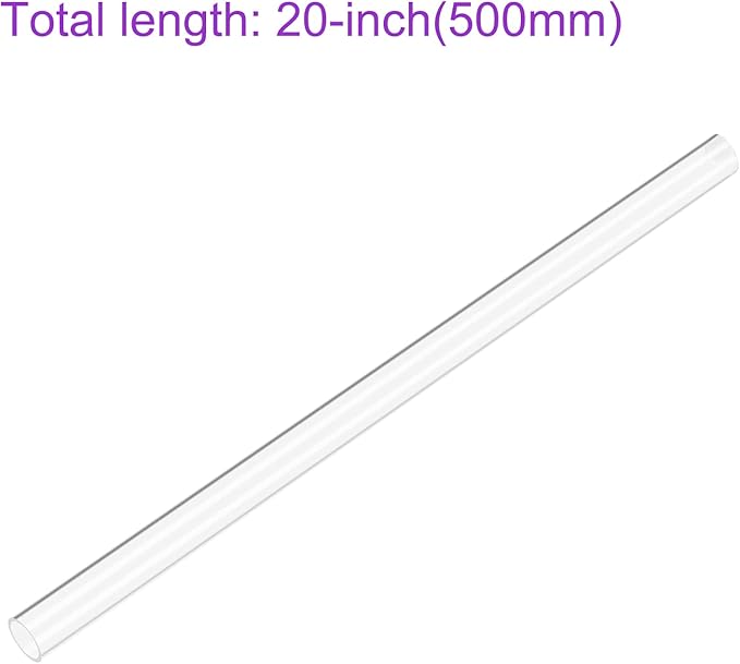 DMiotech 16mm x 20mm 20" Clear Acrylic Pipe Rigid Plastic Tubing for Aquarium Water Pipe, Water Cooling System, Plumbing