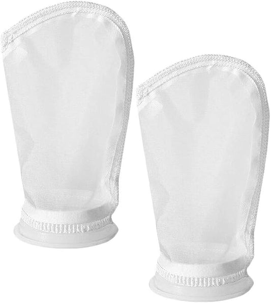 2 Pack 300 Micron 4" Plastic Ring, 9" Short Bag Nylon Mesh 4 Inch Filter Socks Bags for Aquarium Marine Reef Sump