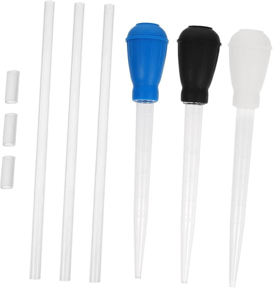 POPETPOP 3pcs Fish Tank Cleaner Dropper Prolonged Pipe Aquarium Waste Water Changer Manual Siphon Vacuum Gravel Sand Cleaning