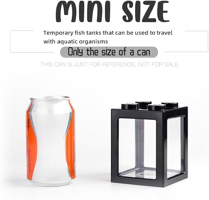 Mini Sea Monkey Tank, Small Shrimp Tank Stackable Mini Aquariums for Fairy Shrimp Eggs Moss Balls, 0.25 Gallon Temporary Betta Fish Tank Ant Feeding Case Mini Reptile Tank