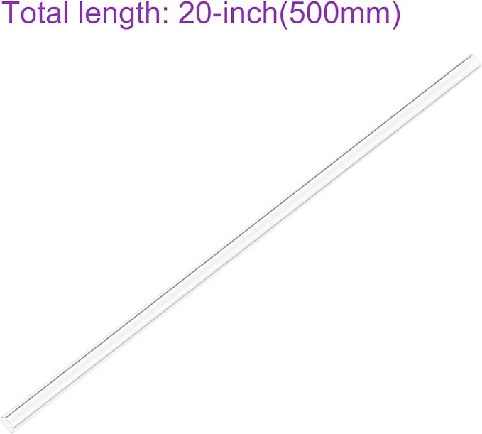 DMiotech 13mm x 15mm 20" Clear Acrylic Pipe Rigid Plastic Tubing for Aquarium Water Pipe, Water Cooling System, Plumbing