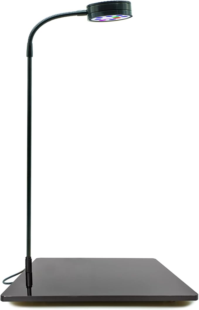 Nano Reef Pro Aquarium LED Light, Dimmable Full Spectrum Marine LED for Saltwater Coral Fish Tanks, Macroalgae Reef Jars (Large -12Watts (13.5X13in Stand))