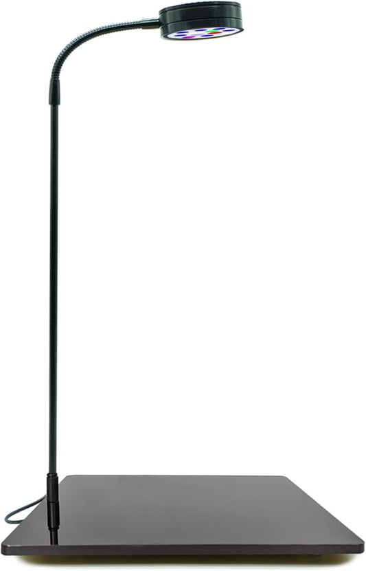 Nano Reef Pro Aquarium LED Light, Dimmable Full Spectrum Marine LED for Saltwater Coral Fish Tanks, Macroalgae Reef Jars (Large -12Watts (13.5X13in Stand))