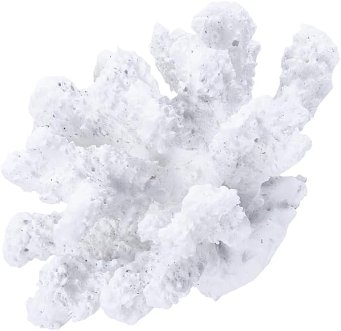 Garneck Artificial Coral Decoration for Aquarium - White Coral Plant as Stylish Underwater Landscape Decoration - Perfect Aquarium Decoration for One