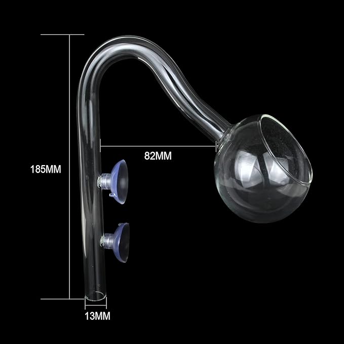 Poppy Pipe Glass Inflow Outflow Set Aquatic U Shape Inflow Pipe Set for Aquarium Planted Tank Filter 13mm for 12/16mm(1/2" ID) Tubing
