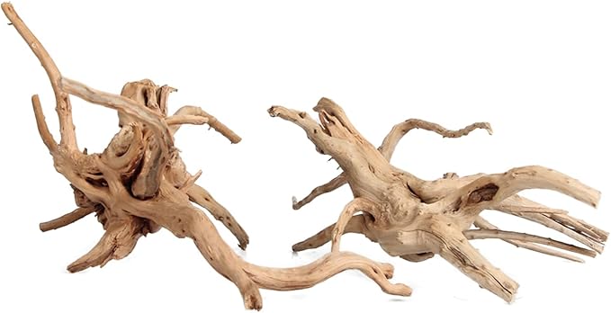 emours Driftwood Branches Reptiles Aquarium Decoration Assorted Size,(5.5-8 inch in Length),4 Pieces (Spider Wood)