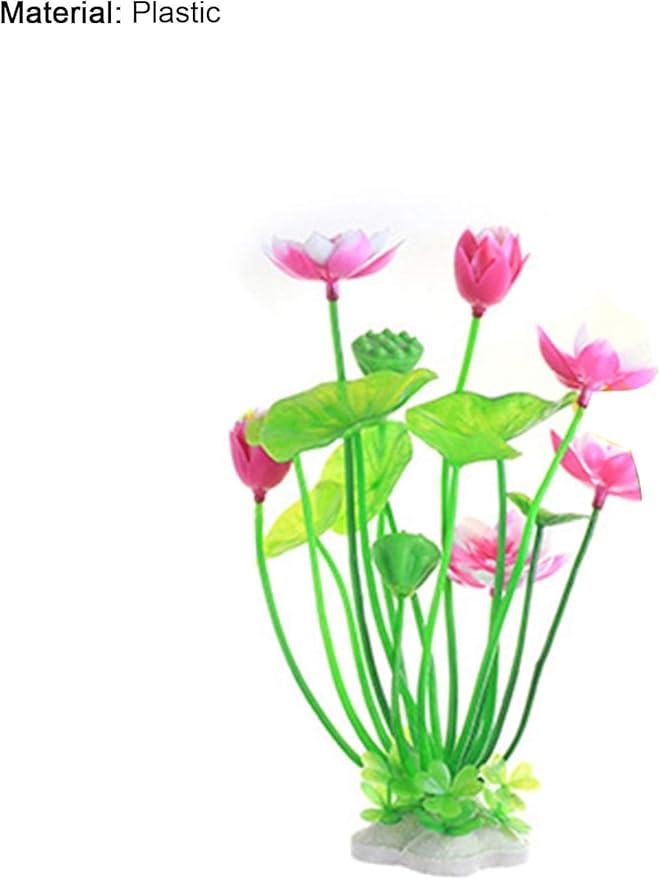 1pc Pink Artificial Water Plants,Plastic Lotus Fish Tank Ornament,Aquatics Grass Flower Simulation Wedding Favors,Plastic Plants for Party Fish and Aquatic Pets,Aquarium Décor