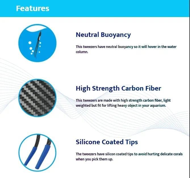 Maxspect Aquarium Carbon Fiber Float Coral Tweezers Cleaning Tools