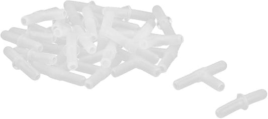 uxcell Plastic Inline Tubing Connector Aquarium Air Valve Straight Connectors 30 Pcs White