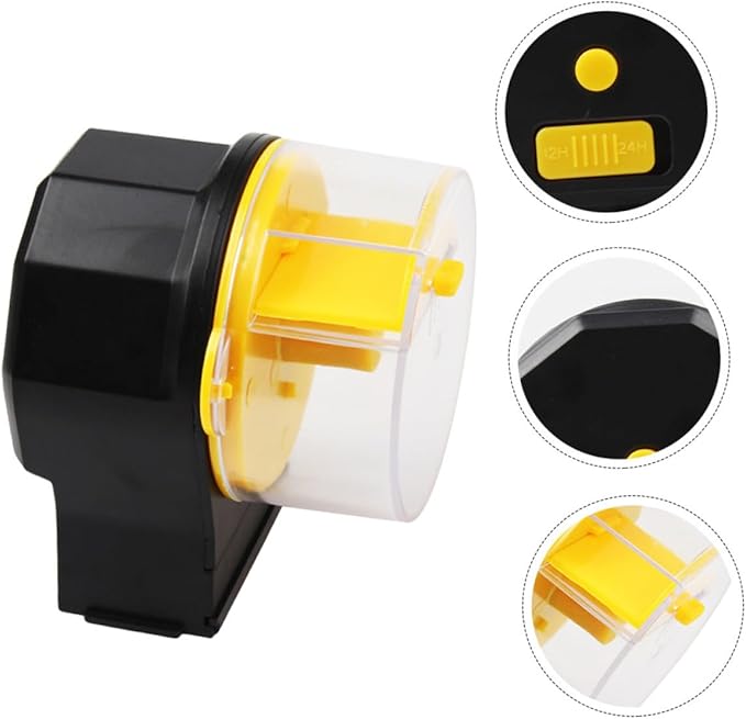 Alasum Automatic Fish Feeder for Aquarium with Adjustable Large-Capacity Feeding Tank, Timer Controlled Vacation Fish Food Dispenser, Yellow Plastic Feeding Tool for Home and Travel Use
