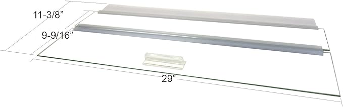Glass Canopy for Aquariums with and Without Center Braces, 5 Gallon to 200 Gallon Aquariums (Tank Without Center Brace, 30" L x 12" W)