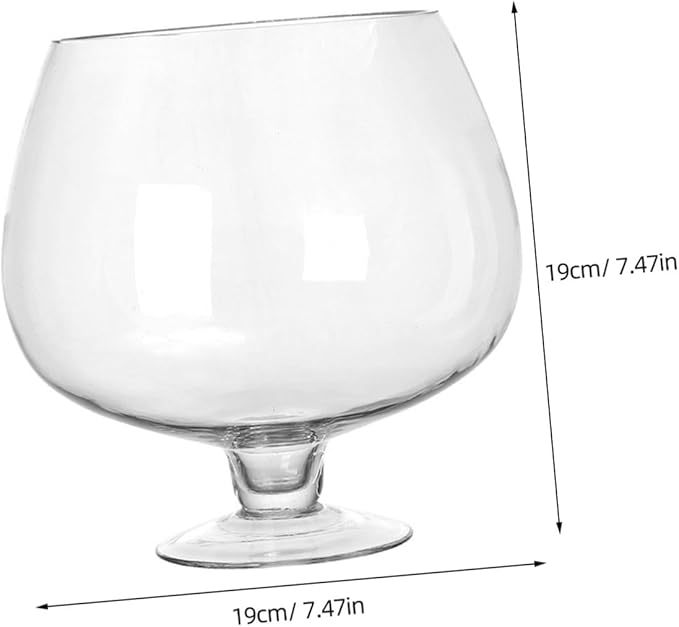 Transparent Glass Fish Bowl Vase, Multi-Function Betta Tank, Desktop Goldfish Aquarium, Hydroponic Plant Pot, Wine Glass Shape, Home Office Decor