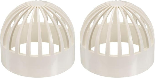 PATIKIL 4.3 Inch (110mm) Fish Cover Permeable Cap, 2 Pcs PVC Breathable Cap Aquarium Guard Fish Tank Intake Cover, White