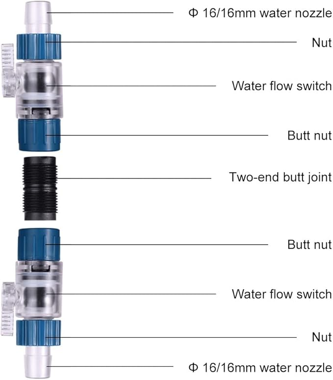 MiOYOOW Aquarium Hose Valve, Fish Tank Hose Connector Fishbowl Water Flow Control Valve with Quick Release Handle for Aquariums Fish Tanks