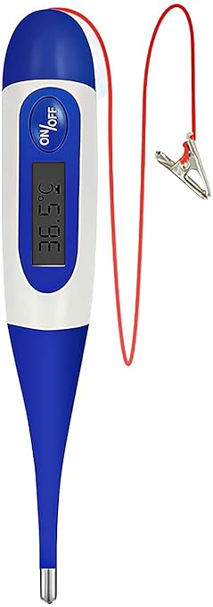 Pet Thermometer, Waterproof Digital Veterinary Thermometer Portable Pet Digital Thermometer Pet Thermometer with Reminder Function Thermometer for Dogs Cats Horse Cattle Pigs Sheep