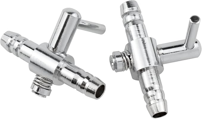 One-Way Air Flow Tubes Stainless Steel Pump Lever Control Valves for Aquarium Fish Tank (Silver) -4PCS