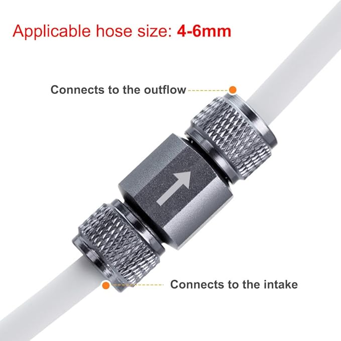 MiOYOOW Aquarium Check Valve, Anti-High-Pressure Fish Tank Air Pump Valves for Air CO2 Line 4MM Hose