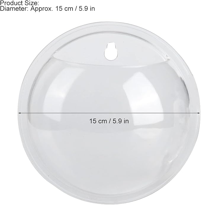 Wall Hanging Fish Tank, Mini Wall Mounted Hanging Transparent Fish Bowl Acrylic Fish Tank, Betta Fish Tank Bowl Hanging Plastic Wall Decor for Plant Fish Ecosphere