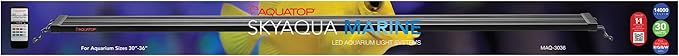 Aquatop SkyAqua Marine LED Saltwater Aquarium Light, 14000K Spectrum – Fits 30-36-Inch Tanks, 3 Position Toggle Switch & Included Remote Control, Aquarium Lights for Fish Tanks, UL & CSA