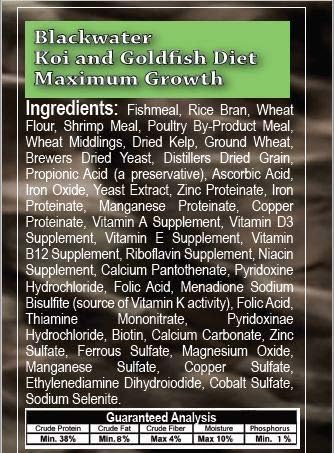 Blackwater Premium Koi and Goldfish Foods Max Growth 40 lb, Small Pellet