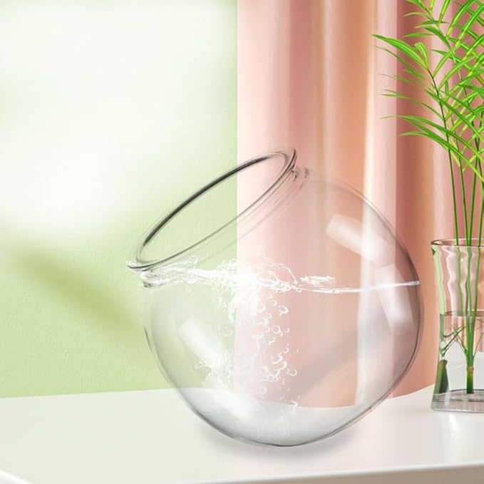 Mini Aquarium 1.5 Gallon Transparent Plastic Desktop Bookshelf Size 6 Inch Diameter for Betta Fish Lovers Clear Compact Avoiding Overcrowding in Apartments