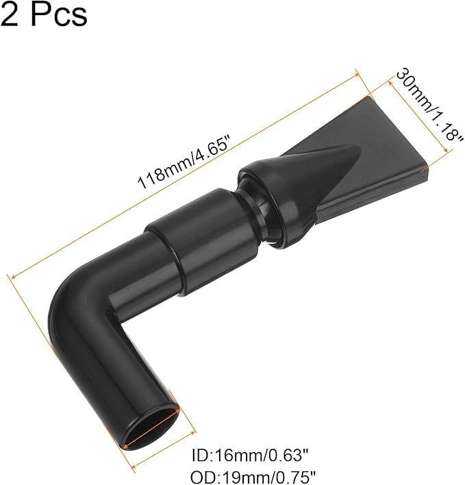 uxcell 2Pcs Aquarium Nozzle, 360°Free Rotate Plastic Aquarium Pump Nozzle, 19mm/0.75" OD Flat Water Outlet Return Pipe Fitting for Aquariums Fish Tanks(Black)