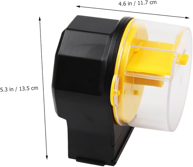 GLEAVI Automatic Fish Feeder for Aquarium and Goldfish Adjustable Timer Large-Capacity Food Dispenser Vacation Feeding Device Yellow Without Batteries