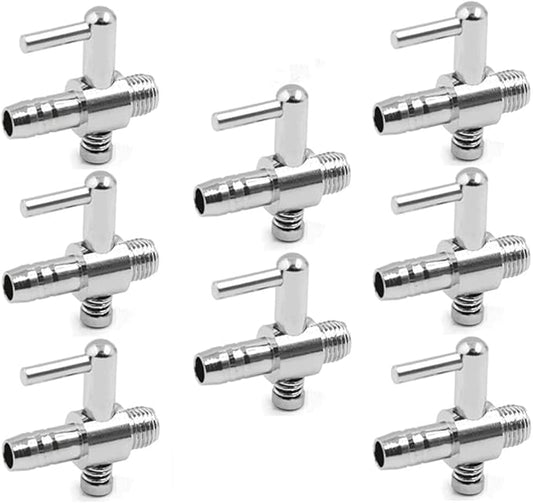 Aquarium Air Valve Fish Tank Air Flow Control Lever Pump Single Way Valve, 8Pcs