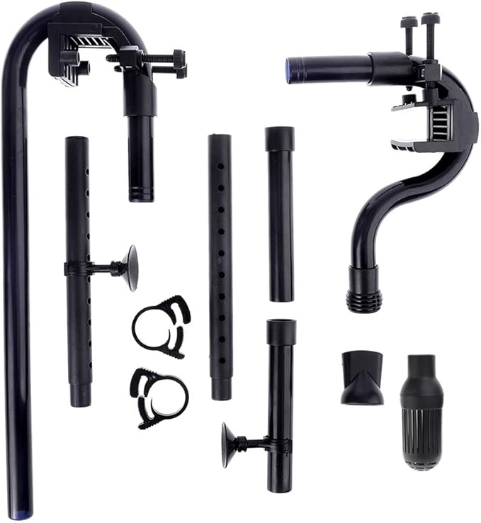Canister Outlet Tube Kit,Fish for Tank External Filter Replacement Accessories,with Strong Suction Cups Aquarium Heater,Light Thermometers Gravel Sand Decorations