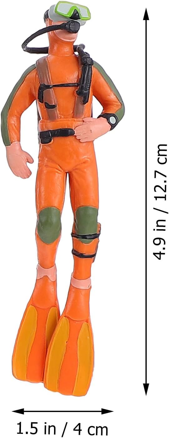 BESPORTBLE Miniature Scuba Diver Action Figures: 4pcs Simulated Underwater Swimmer Figurines for Diorama and Sand Table Layout, Scale Model People Set for DIY Ocean Scene and Education