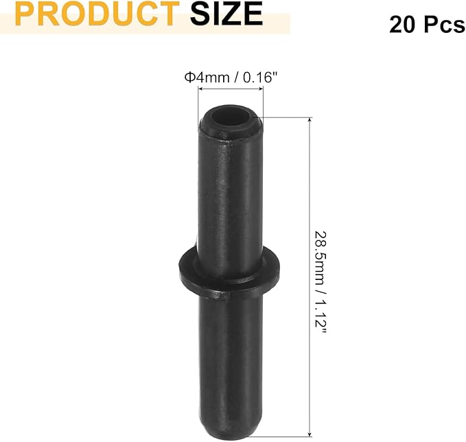 uxcell 20Pcs Aquarium Air Valve Connector, Plastic Inline Tubing Non-Return Valves for 4mm ID Airline Tubing Fish Tank Pond Air Line, Black