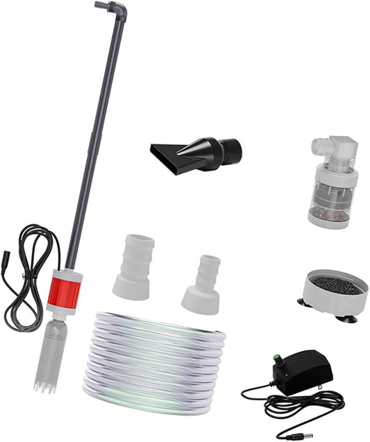 Water Change Aquarium Gravels Systems for Sand Maintenance and Water Circulations Control Multifunctional Aquarium Press Type Waste Suction