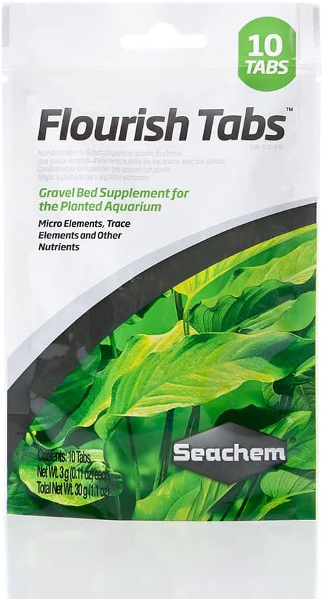 Seachem Flourite Black Clay Gravel Flourish Tabs Growth Supplement | Planted Aquarium Substrate and Plant Root Fertilizer