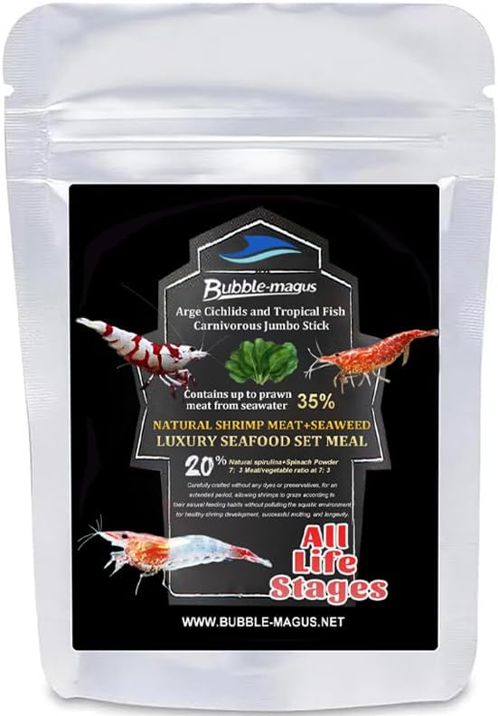Bubble Magus Shrimp Food, All Natrual Ingredients, High Protein, Rich in Vitamins for Crystal, Caridina and Small Tropical Shrimp (5 Ounce)