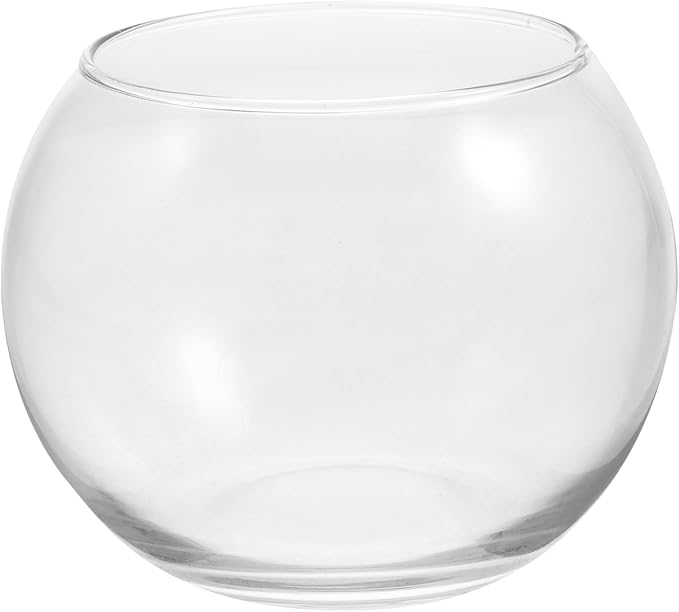 VANZACK Fish Bowl Vases Glass Bubble Bowl Vase - Clear Fish Bowl Round Vase Bowl Planter Terrarium Aquarium Bowls Mini Fish Tank Prizes Centerpieces Party Decor 12cm